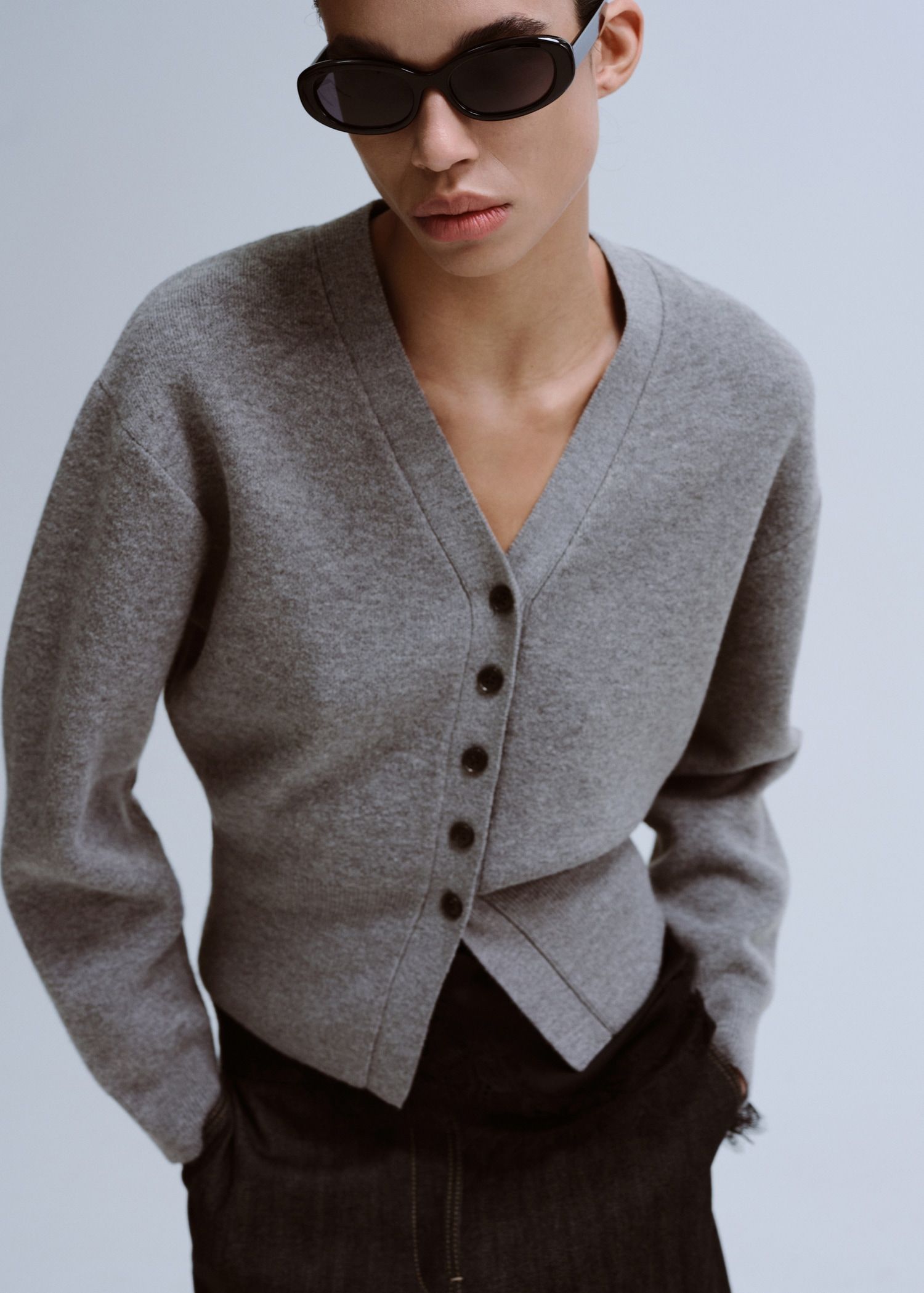 V-Neck Knitted Cardigan - Women | Mango United Kingdom