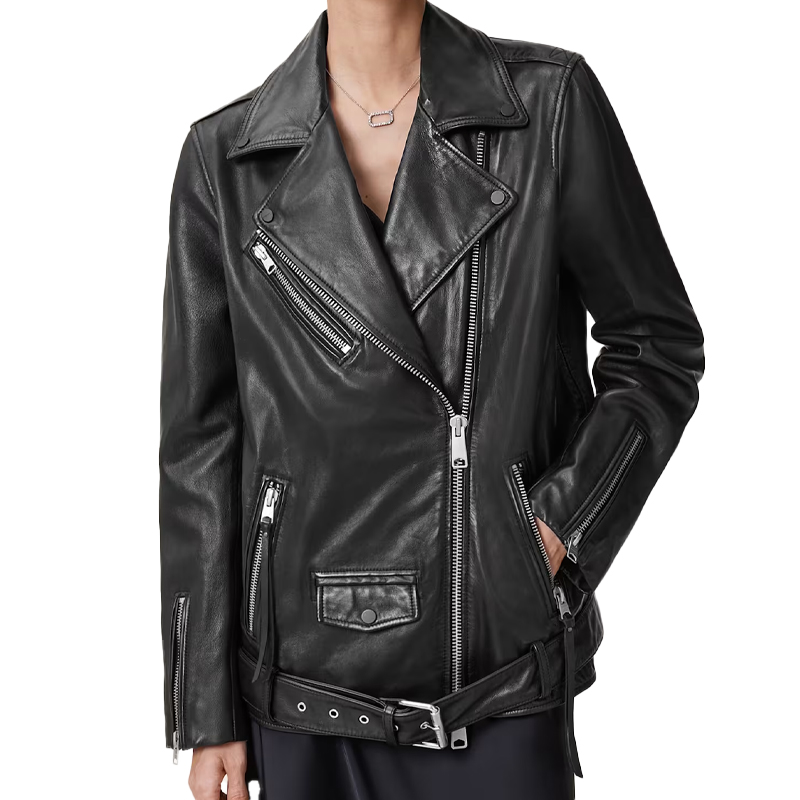 Black leather oversize jacket, All Saints