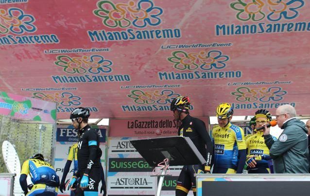 Vincenzo Nibali smiles at the start