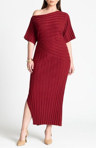 Mixed Direction Rib Maxi Dress