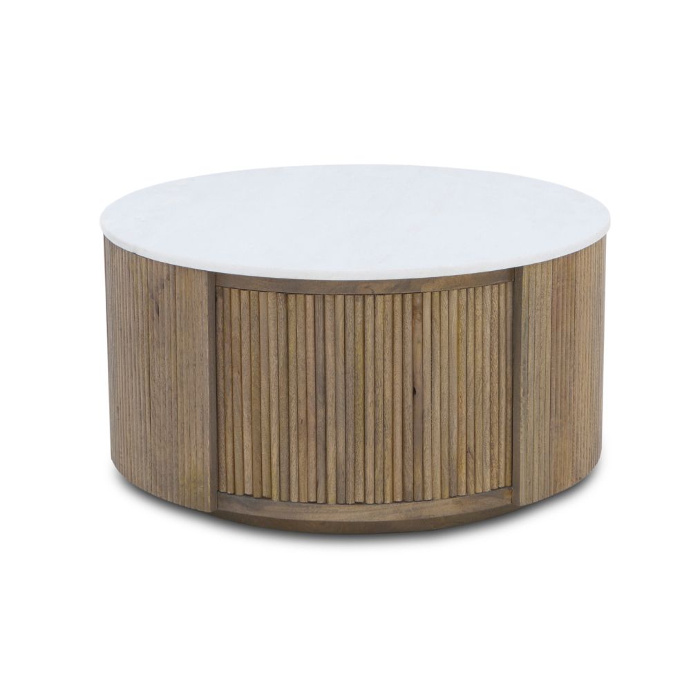 Aimar Storage Marble &amp;amp; Wood Coffee Table
