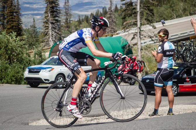 Michael Torckler (Bissell) on the steep ascent out of Park City