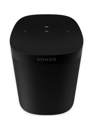 Sonos One SL speaker in black render.