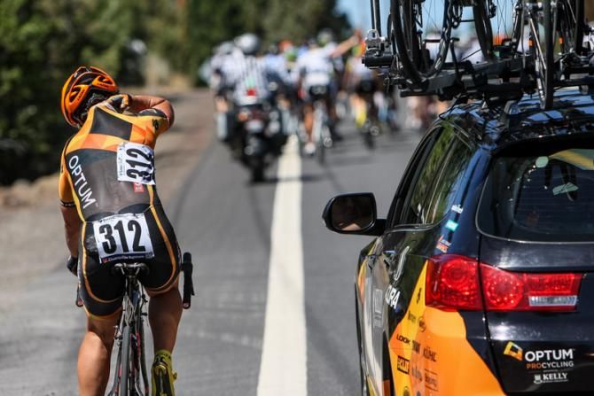 Riders used ice down the jersey to try to keep cool on todays hot stage.