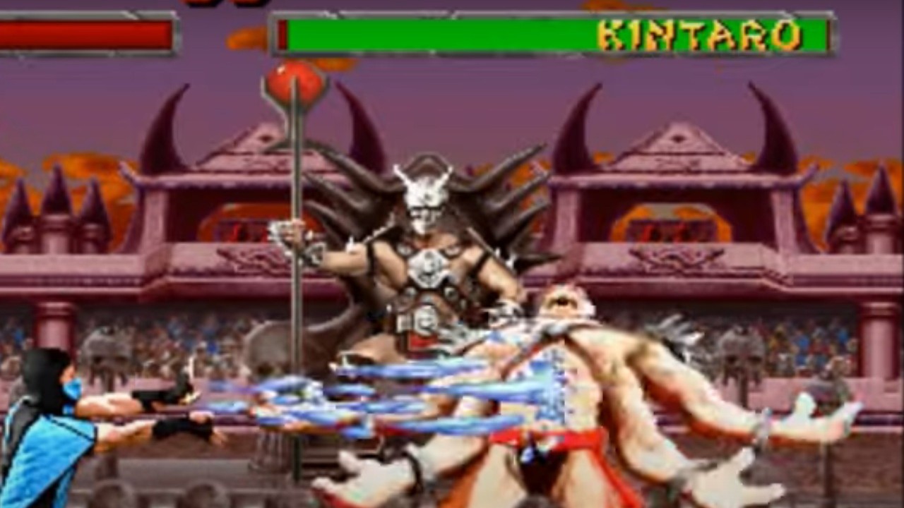 Kintaro roaring in the Mortal Kombat II video game