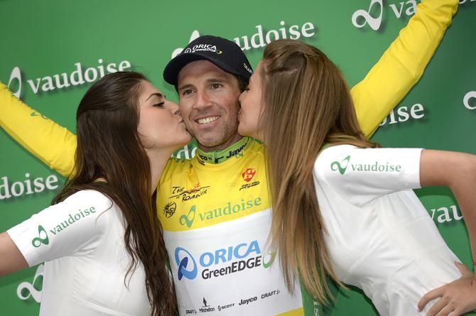 Michael Albasini (Orica-GreenEdge) in the race lead after stage 2 in Tour de Romandie