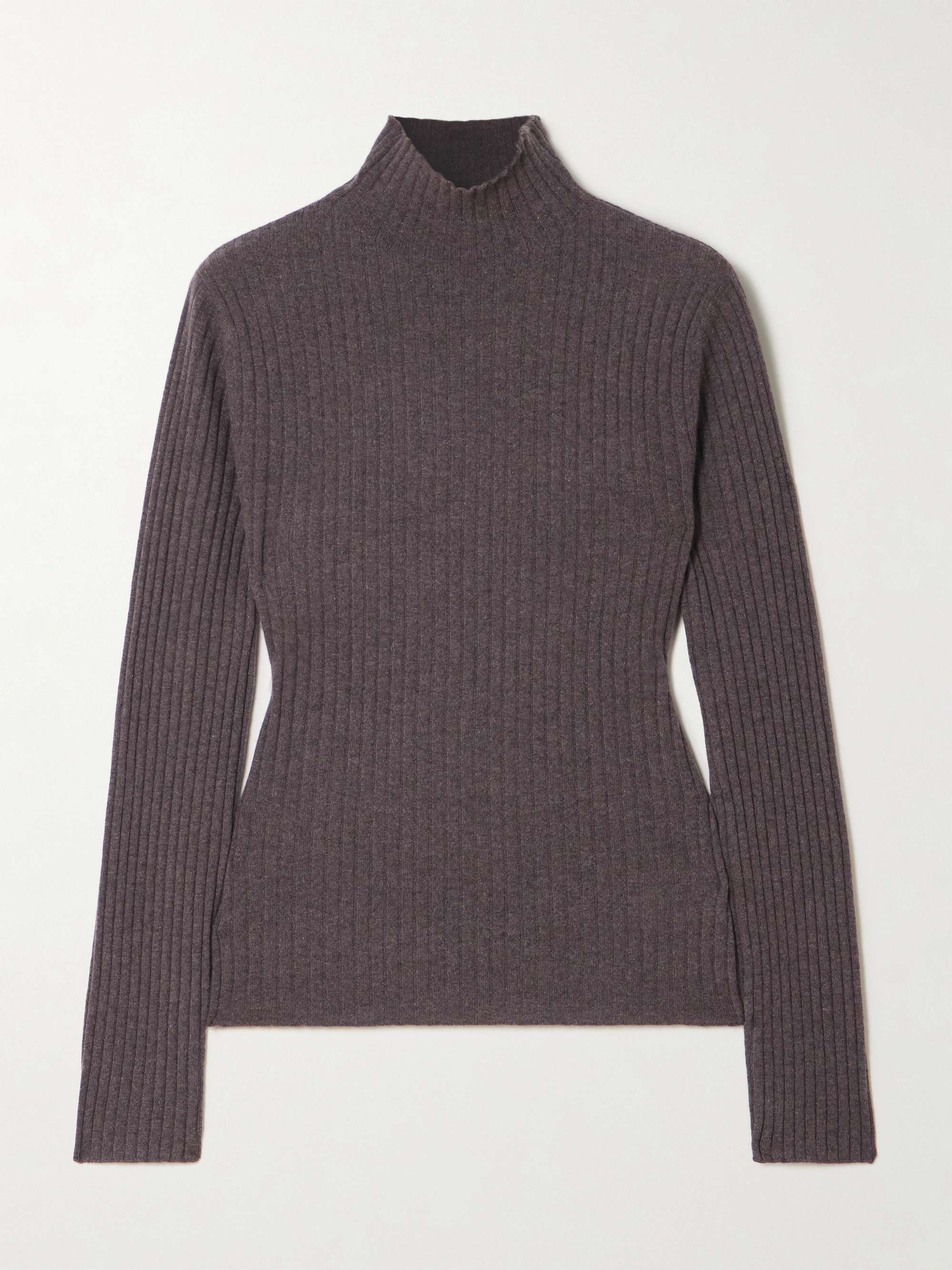 Ariana Ribbed Turtleneck Cashmere Sweater