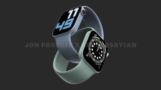 Renders of Apple Watch 7 prepared based on alleged leaked photos of the device