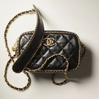 black camera case from Chanel