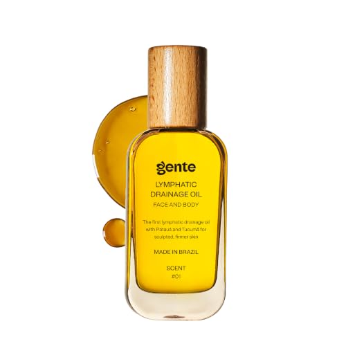 Gente Beauty Lymphatic Drainage Oil for Body &amp;amp; Face, Scented Skin Tightening &amp;amp; Sculpting Oil, Caffeine Body Oil for Circulation &amp;amp; De-Puffing, Bright Citrus &amp;amp; Soft Musk Massage Oil, 50ml