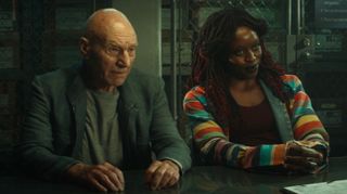  Picard and Guinan face a determined FBI agent in the "Star Trek: Picard" Season 2, episode 8 "Mercy" 