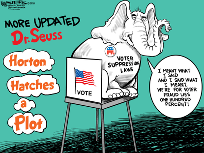 Political Cartoon U.S. dr seuss horton hatches a who gop voting