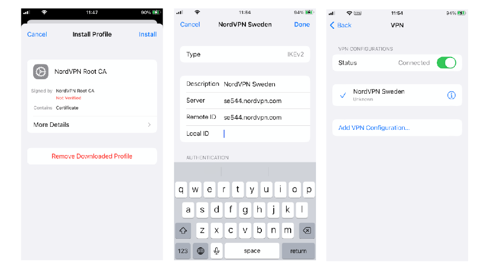 Using VPN on iPhone