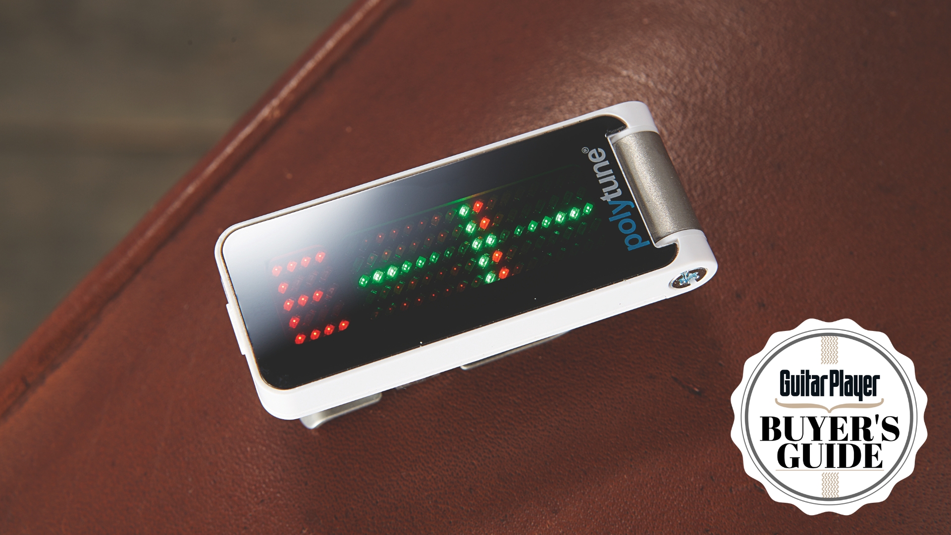 A TC Electronic Polytune Clip clip-on guitar tuner