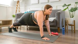Woman holding a plank position