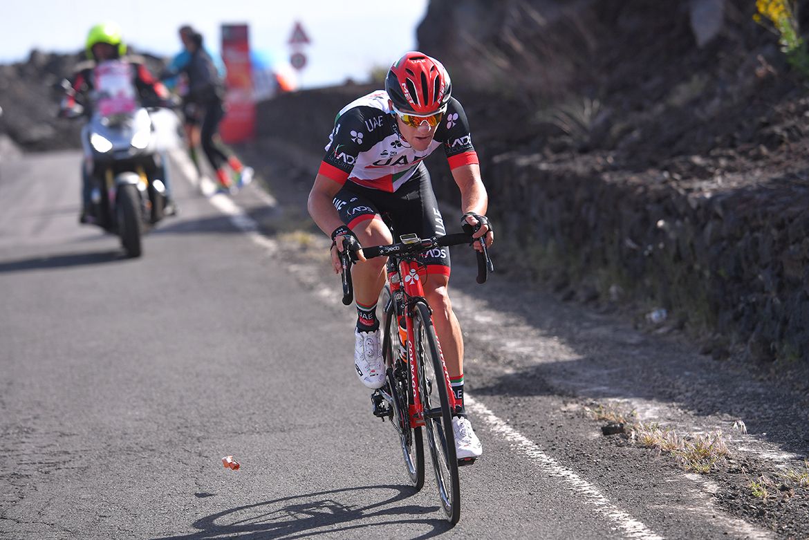 Jan Polanc riding solo on stage 4 of the Giro d'Italia