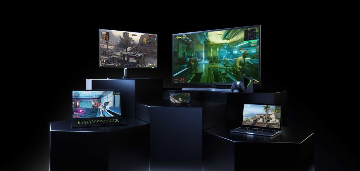 NVIDIA GeForce NOW cloud gaming service running on various device