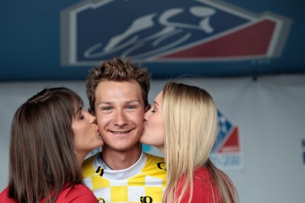 Patrick Gretsch (HTC-Highroad) seemed to be enjoying his time on the podium.