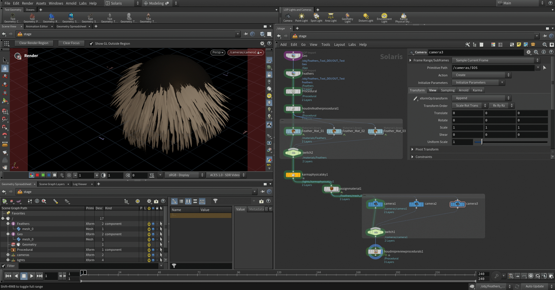 Follow Mario Leone's tutorial to use Houdini 20 feather tool, image 16