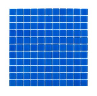 bright blue square bathroom tiles