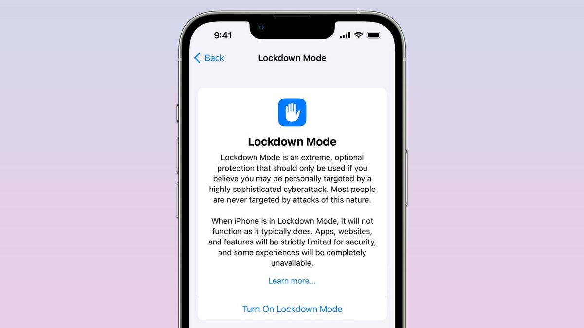 Lockdown Mode explainer on an iPhone