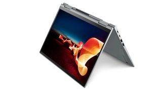 Lenovo ThinkPad X1 Yoga Gen 6 laptop folded backwards in tent mode