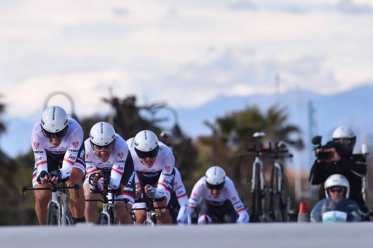 Trek-Segafredo in the team time trial in Tirreno-Adriatico