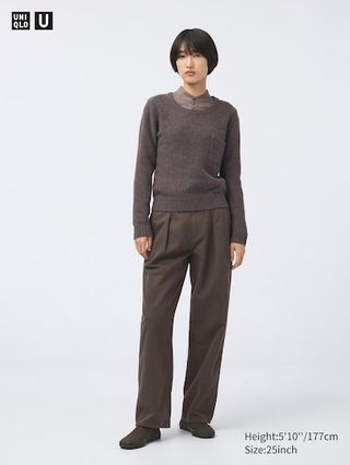 Uniqlo, Denim Pleated Pants