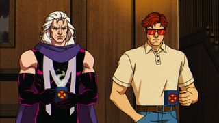 (L-R): Magneto (voiced by Matthew Waterson) and Cyclops (voiced by Ray Chase) in Marvel Animation's X-MEN '97.