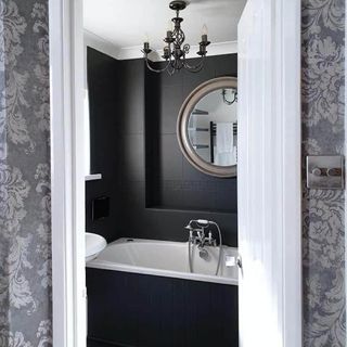 bathroom with mirror and frenchic furniture paint