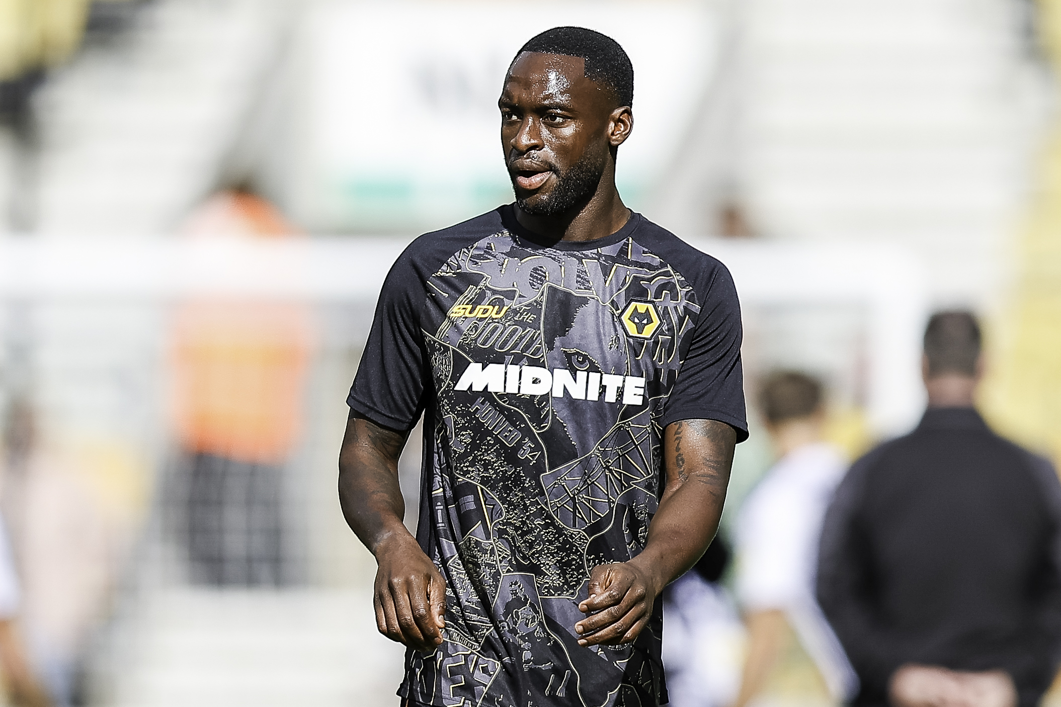Wolverhampton Wanderers #24 Toti warms up during the Sky Bet Championship match between Wolverhampton Wanderers and West Bromwich Albion at Molineux in Wolverhampton, on September 20, 2026. (Photo by Stuart Leggett/MI News/NurPhoto via Getty Images)