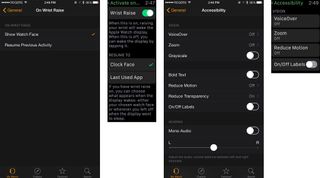 Apple Watch app vs. Apple Watch settings