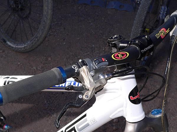 Vouilloz is known for running atypically lightweight equipment considering the type of riding he does. However, Vouilloz is so smooth on the bike that he simply does not subject his parts to as much abuse as much of his competition.