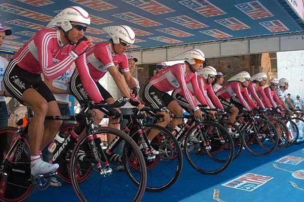 T-Mobile about to ride what was a very fast time trial