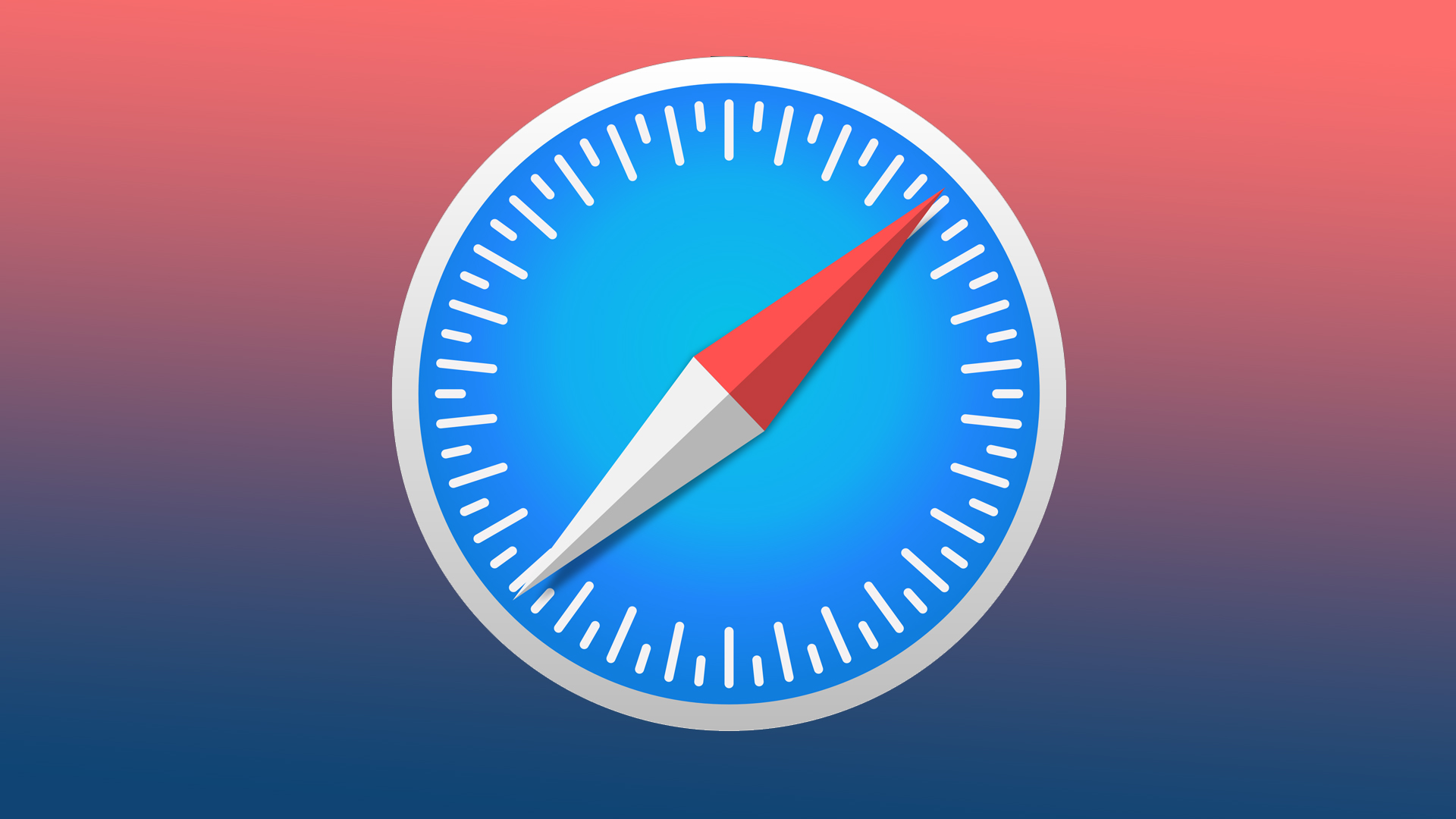 The Apple Safari logo on a gradient background.