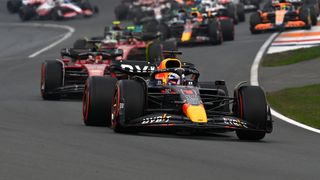 Max Verstappen seen here leading Charles Leclerc and the rest of the field, will battle it out at the F1 Singapore Grand Prix 