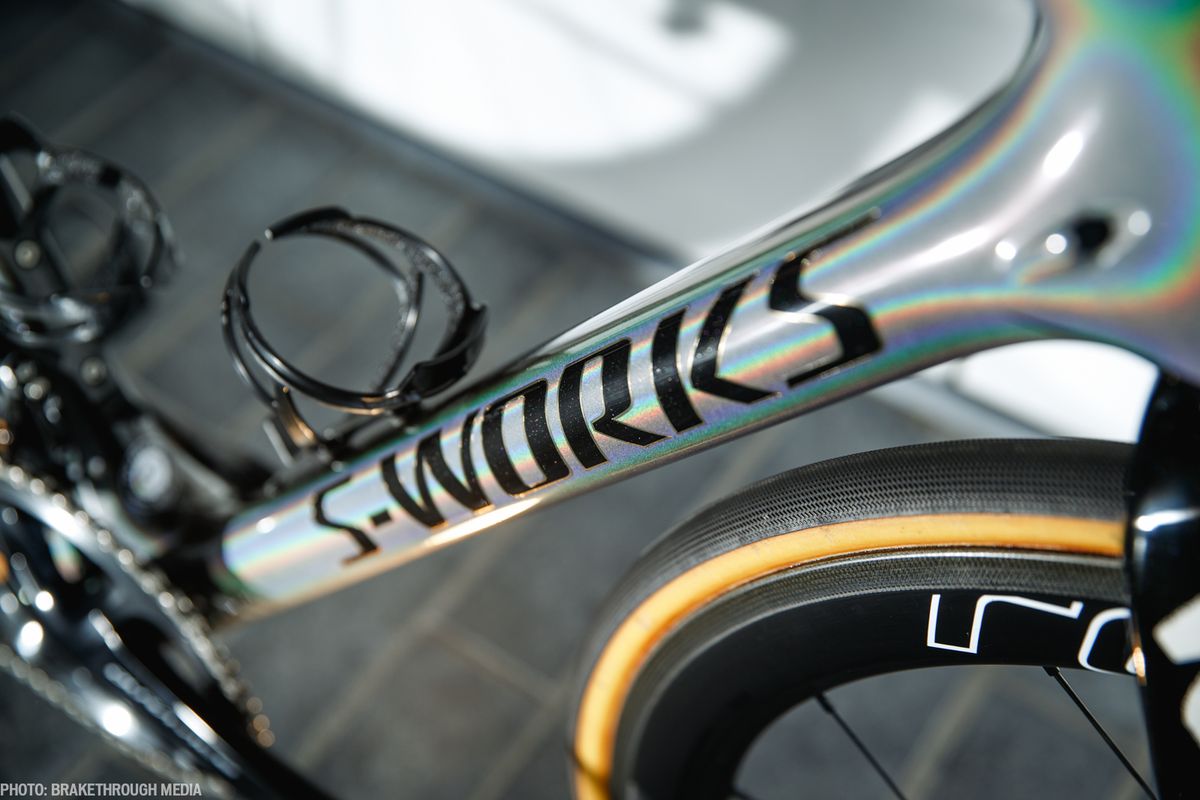 An iridescent nod to the bike's owner.