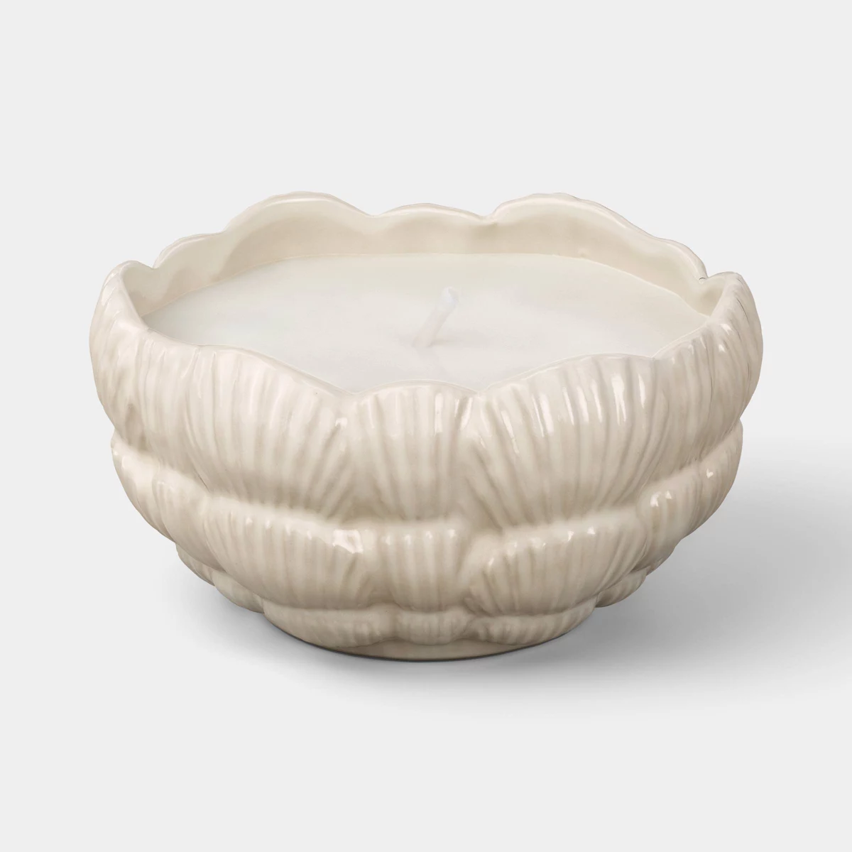 Ceramic Citronella Scented Outdoor Patio Jar Candle Beige - Threshold&amp;trade; Designed With Studio Mcgee