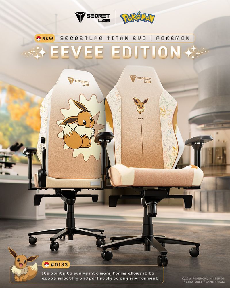 Secretlab X Pok&eacute;mon chairs Titan EVO