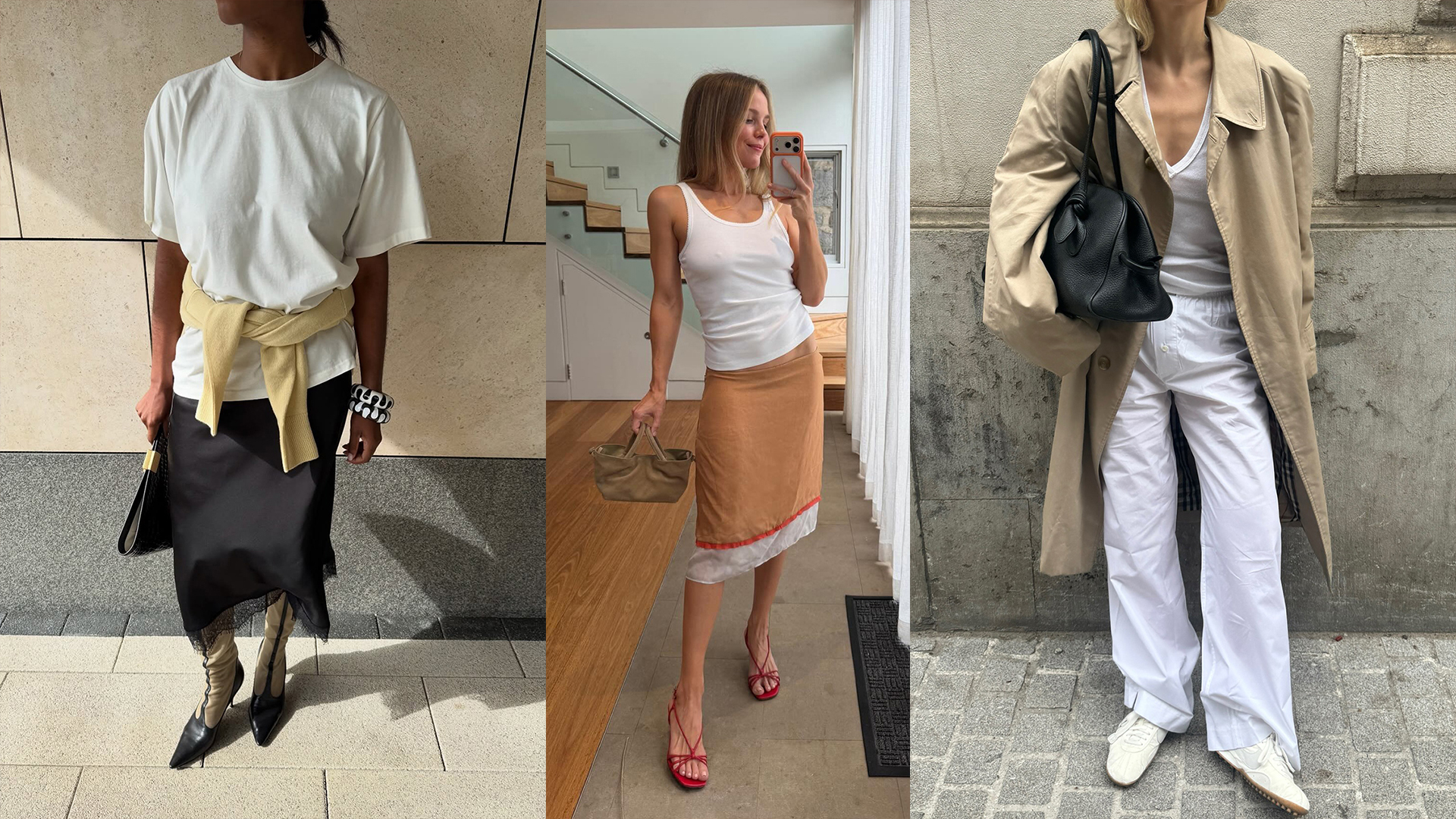 Women wearing spring basics.