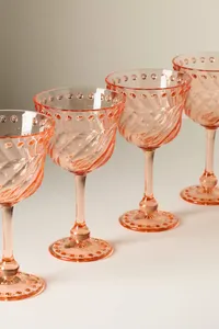 Anthropologie Esther Acrylic Wine Glasses, Set of 4