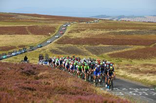 Orica-Scott's Luke Durbridge leading the peloton