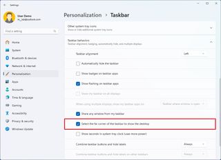 Enable show desktop Taskbar button