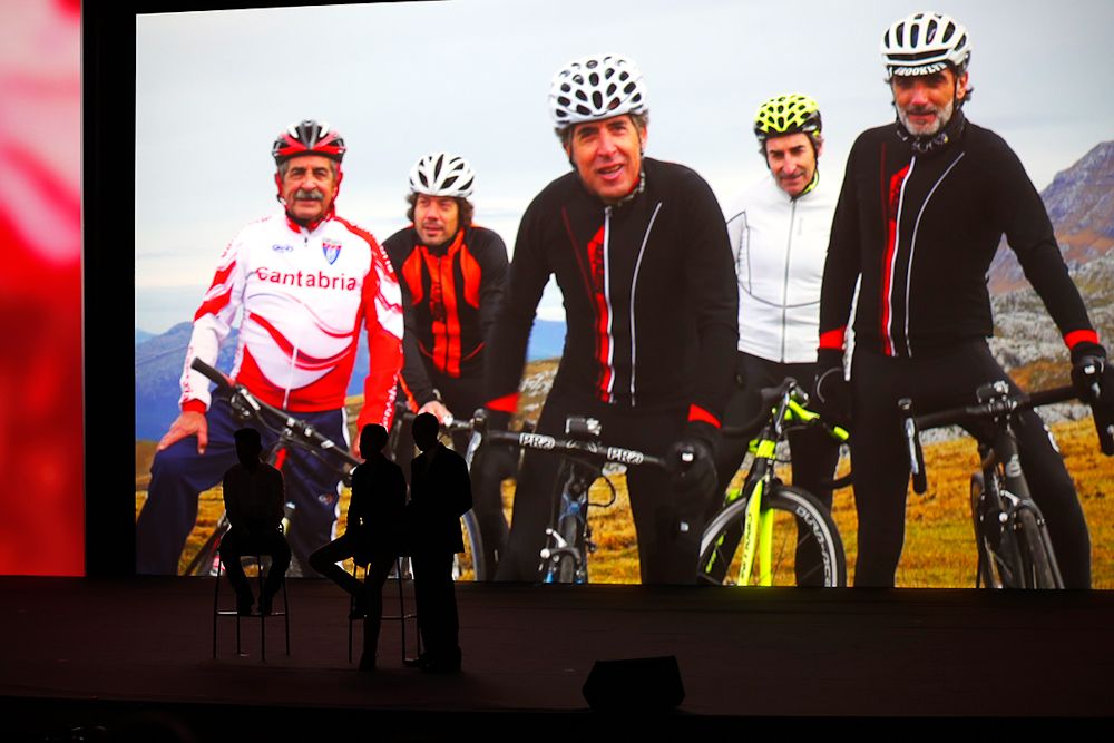 Scene from a video played at the Vuelta route presentation