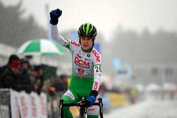 Daan Soete (Dcm-Gb Vorselaar Cycling Team Vzw) wins Belgium's 2nd year novice title
