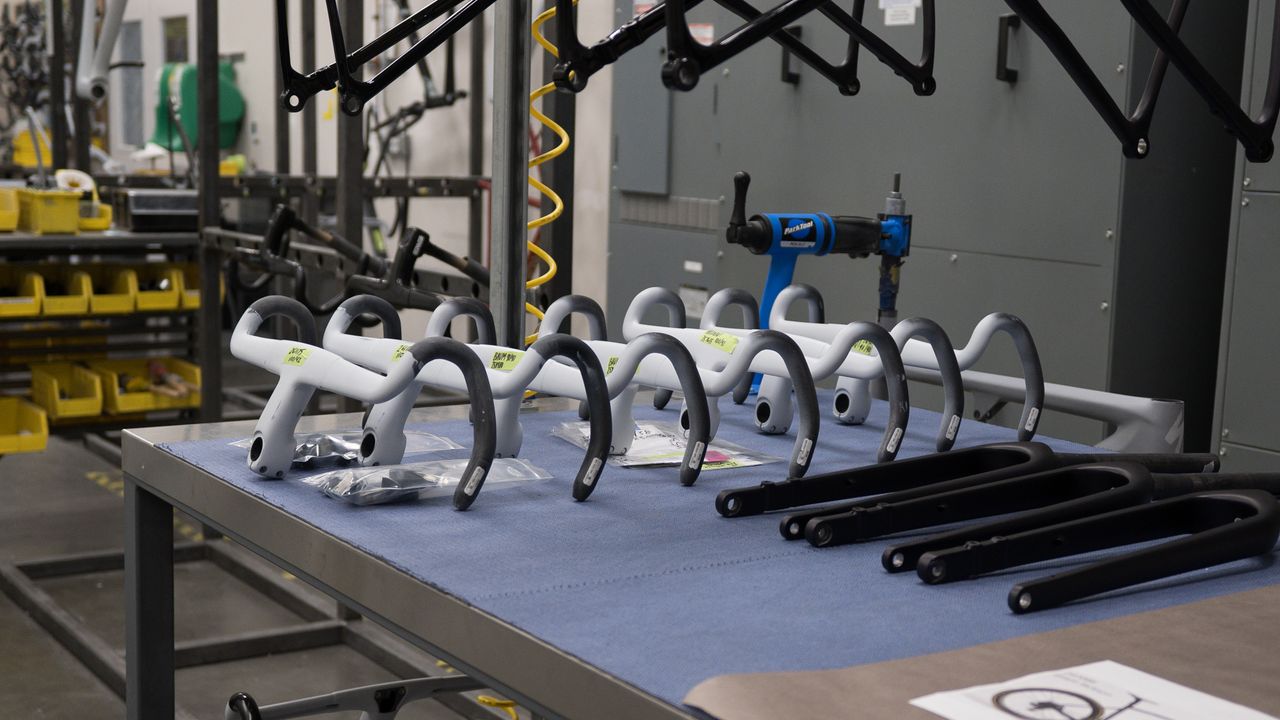 completed carbon fiber handlebars ready for paint