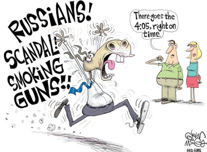 Political Cartoon U.S. Democrats keep screaming Russia scandal
