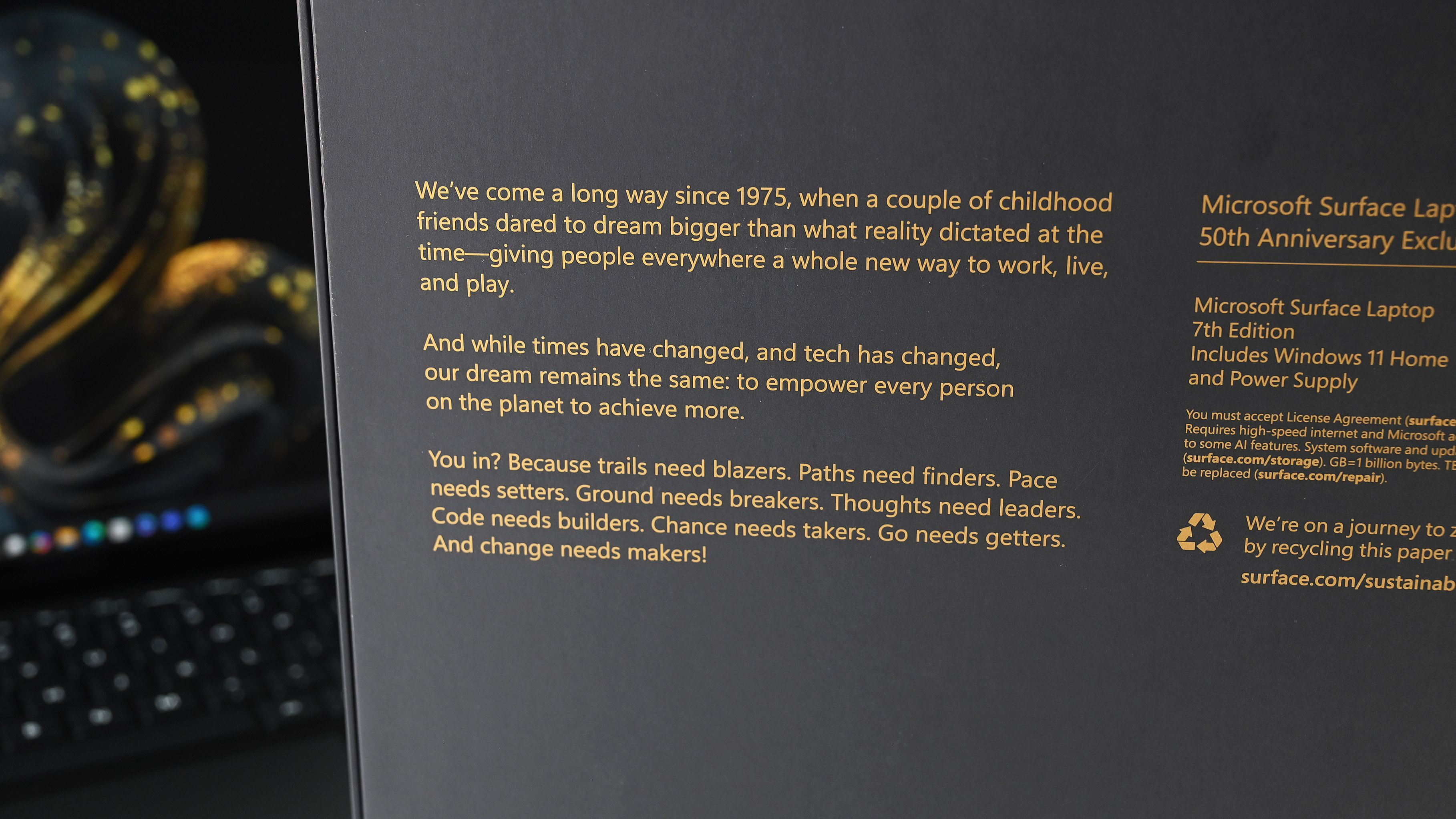 The very limited-edition Surface Laptop 50th Anniversary Exclusive, of which only around 50 were produced. 
