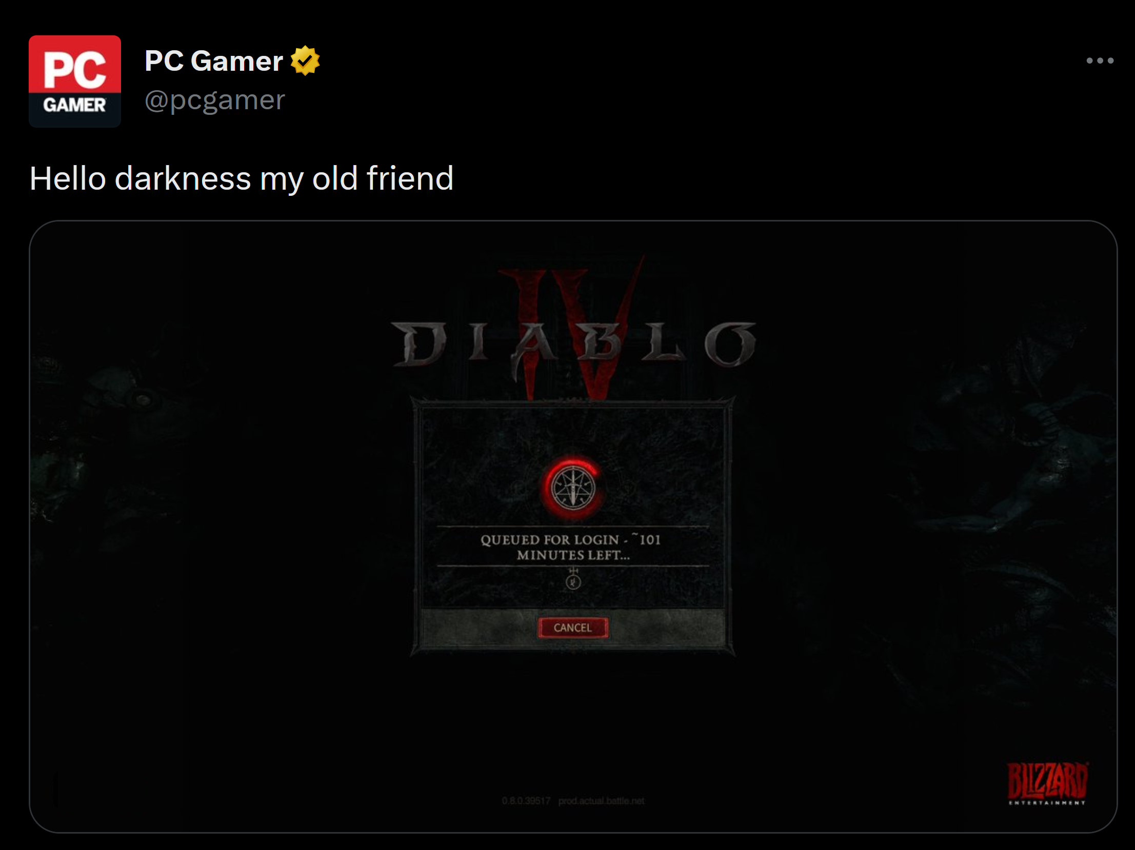 <div>What a surprise—the Diablo 4 beta test servers are being crushed and people can't get in</div>