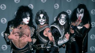 Kiss backstage at the 1996 Grammy Awards